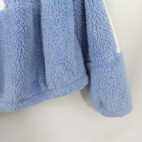 BP Colorblock Teddy Fleece Pullover Hoodie Sweatshirt Blue Women's XL - Picture 8 of 11